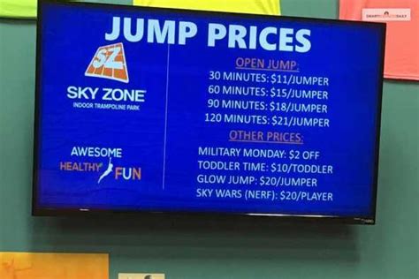 how much is sky zone per person.